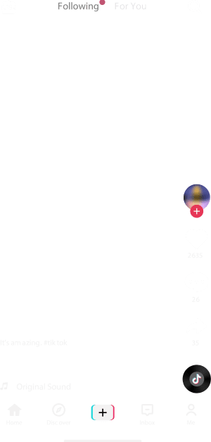 TikTok screen icons